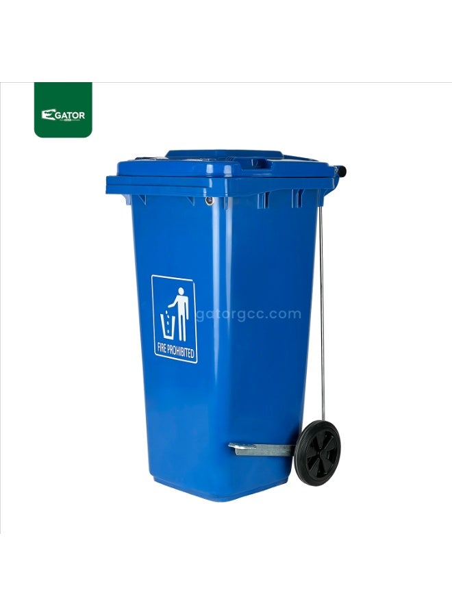 Gator Plastic Garbage Bin with Side Pedal 120L Blue - Image 1